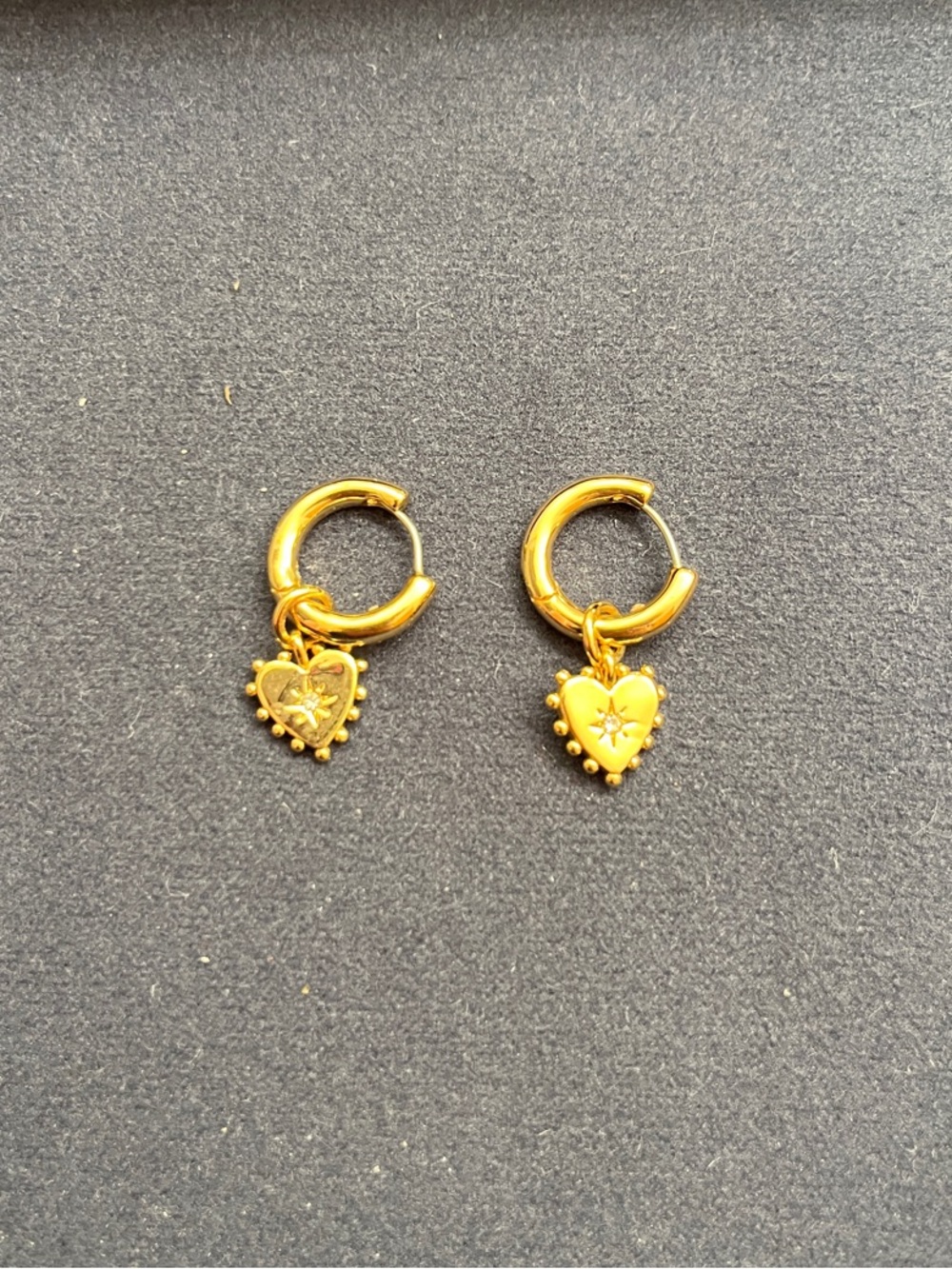 Rebecca Minkoff Gold Heart Charm Hoop Earrings - Women Jewelry